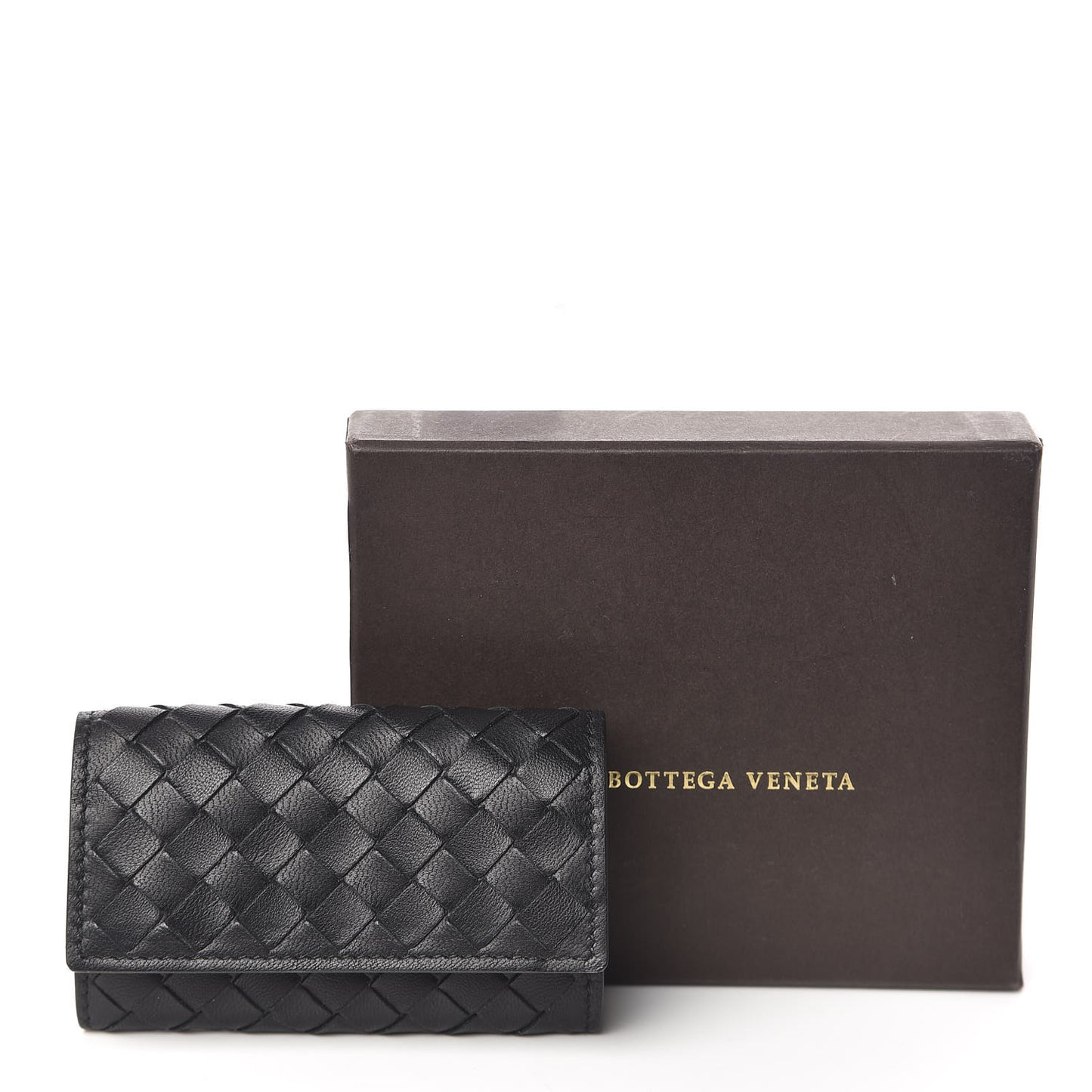 Nappa Intrecciato Card Holder Black