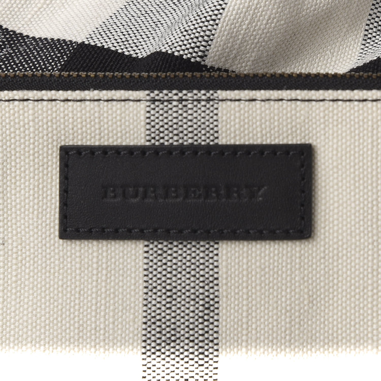 Burberry Grainy Calfskin House Check Canvas Small Heston Crossbody White Black 8 of 10
