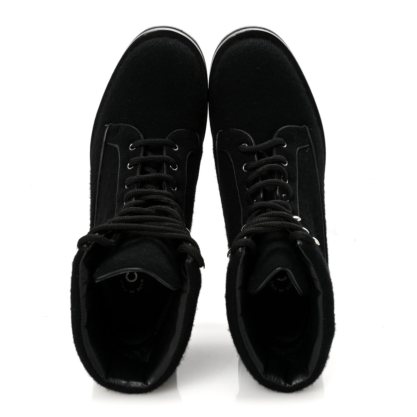 Tweed Lace Up Short Boots 37 Black