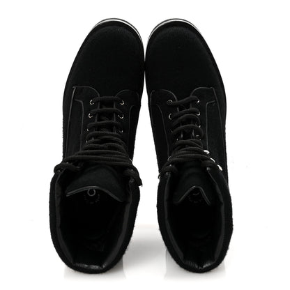 Chanel Tweed Lace Up Short Boots 37 Black 3 of 20