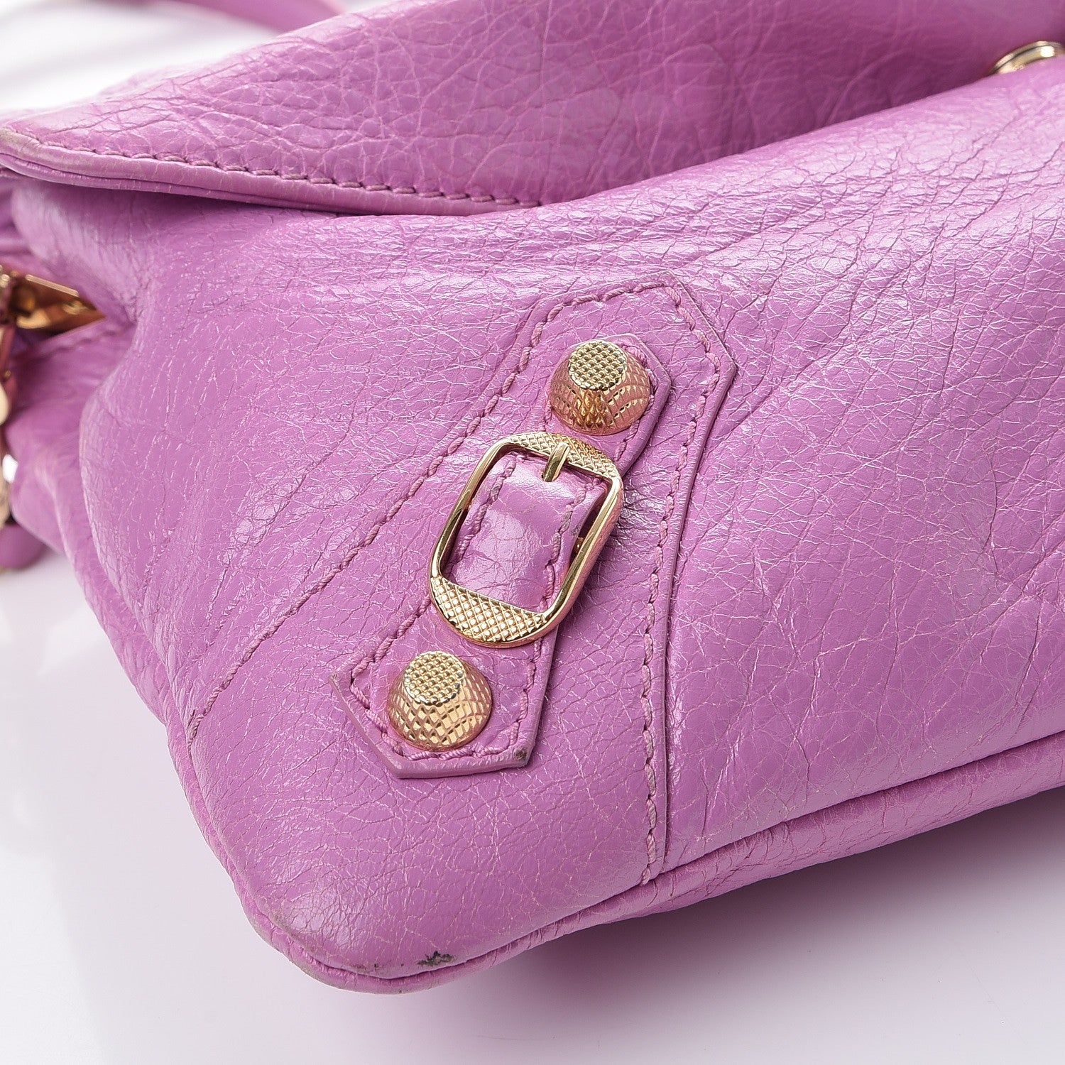 Balenciaga Agneau Giant 12 Gold Hardware Envelope Strap Clutch Rose Berlingot 9 of 12