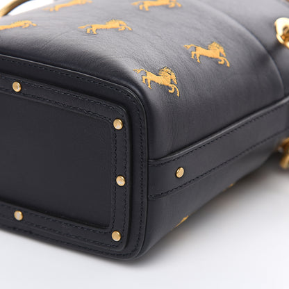Chloe Smooth Calfskin Little Horses Embroidered Mini Roy Bucket Bag Full Blue 10 of 10