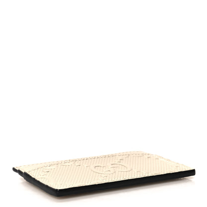 Gucci Calfskin GG Tennis Embossed Card Holder Mystic White 4 of 7