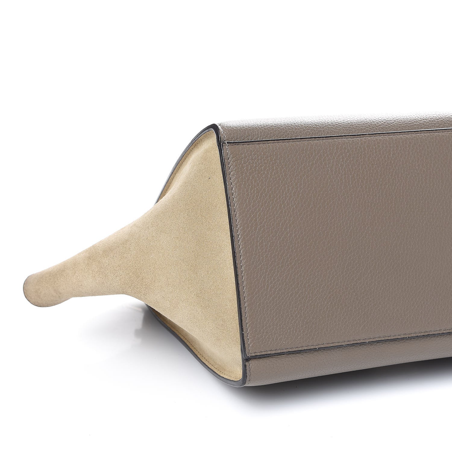 Celine Drummed Calfskin Suede Small Trapeze Souris 6 of 8