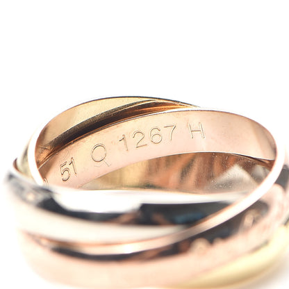Cartier 18K Pink Yellow White Gold Classic Les Must De Trinity Ring 51 5.75 4 of 6