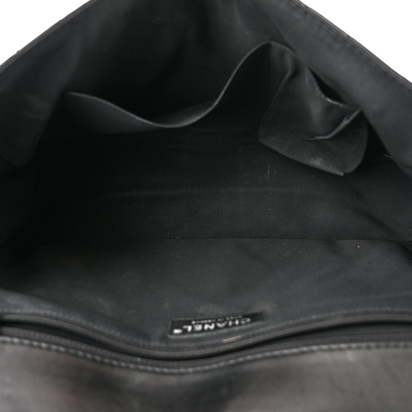Lambskin Chevron Quilted Single Flap Black