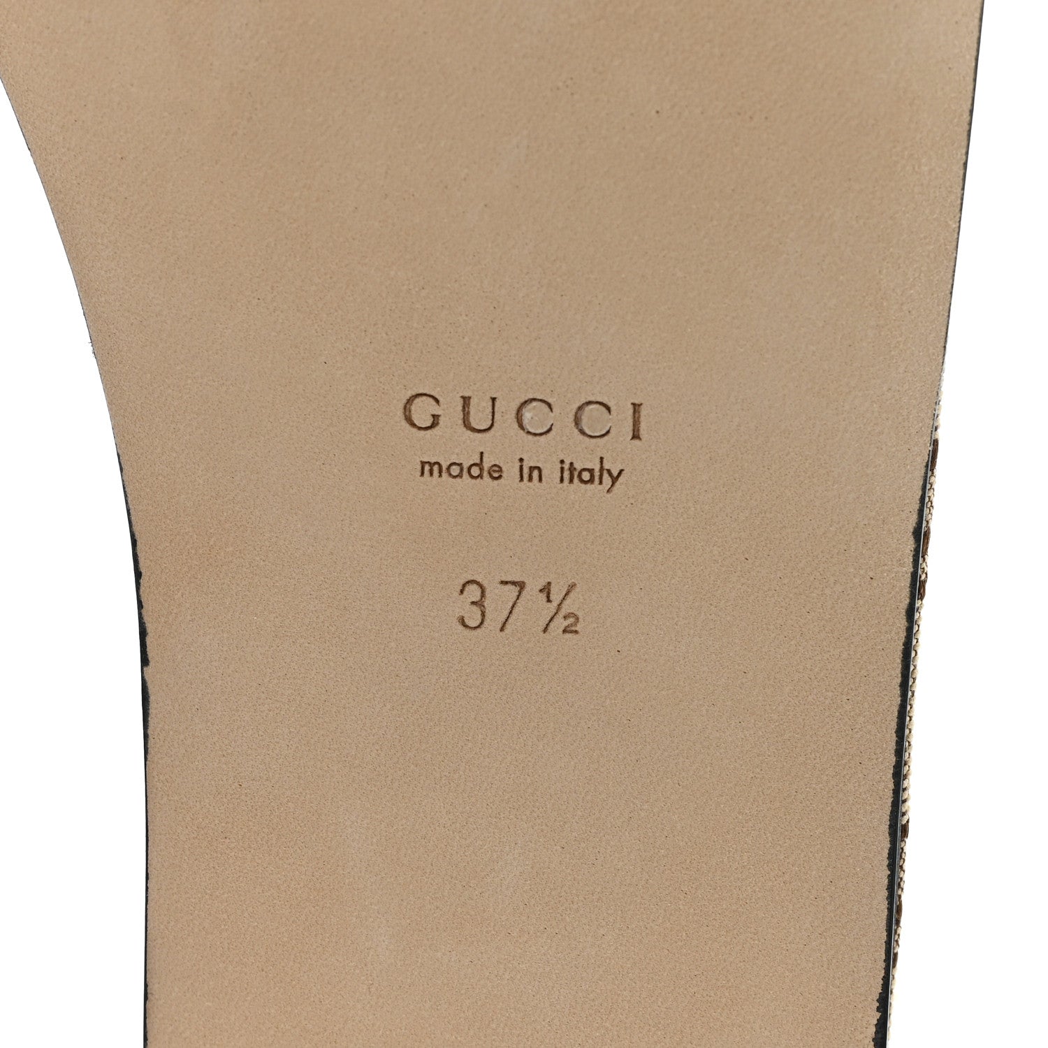 Gucci Monogram Horsebit Slide Sandals 37.5 Camel Ebony 7 of 10