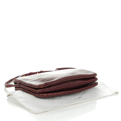 Celine Smooth Lambskin Small Trio Crossbody Bag Burgundy 4 of 10