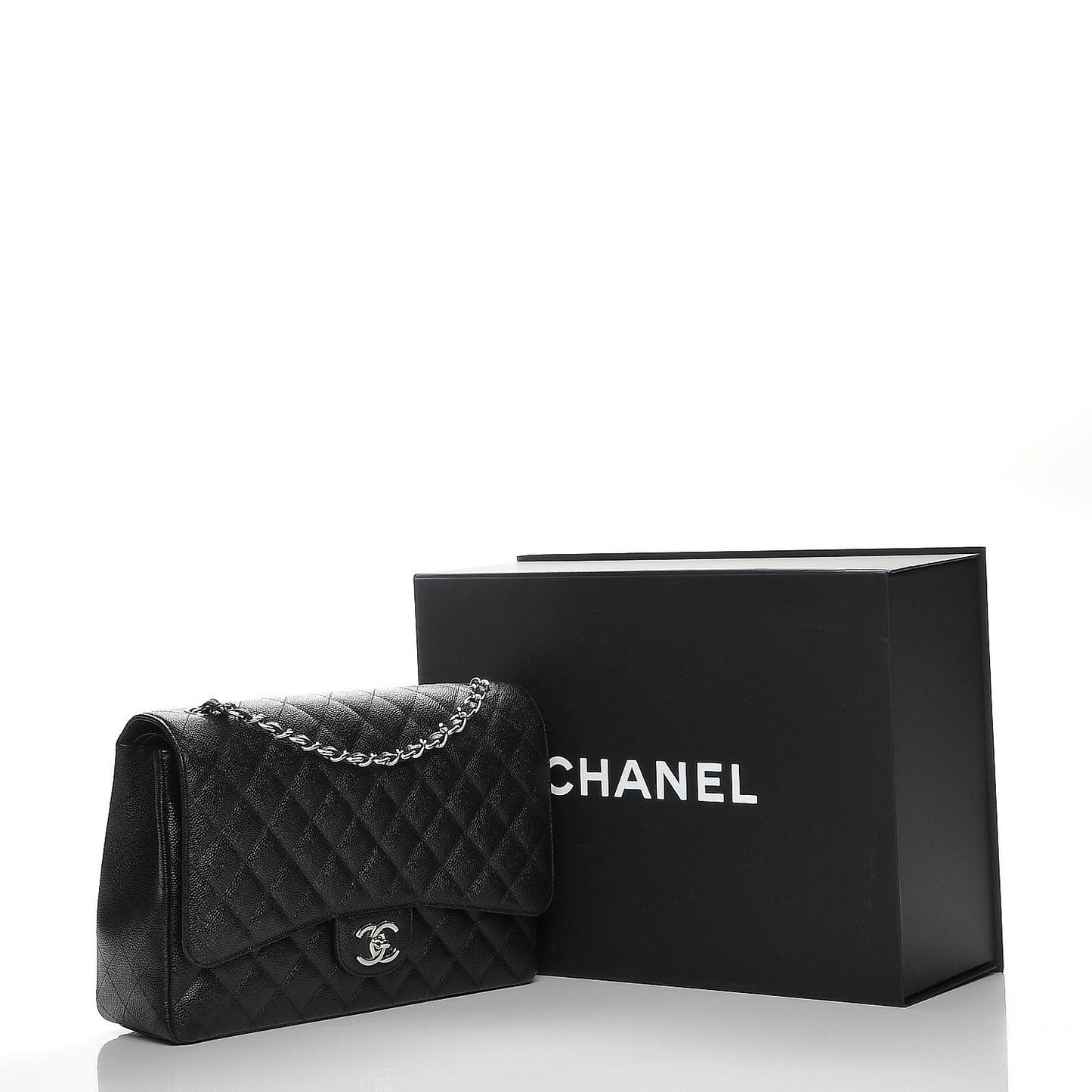 Caviar Quilted Maxi Double Flap Black