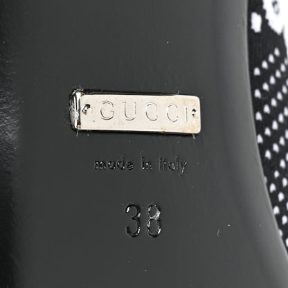 Gucci Technical Jersey Knit GG Monogram Square G 75mm Ankle Boots 38 Black Great White 6 of 9