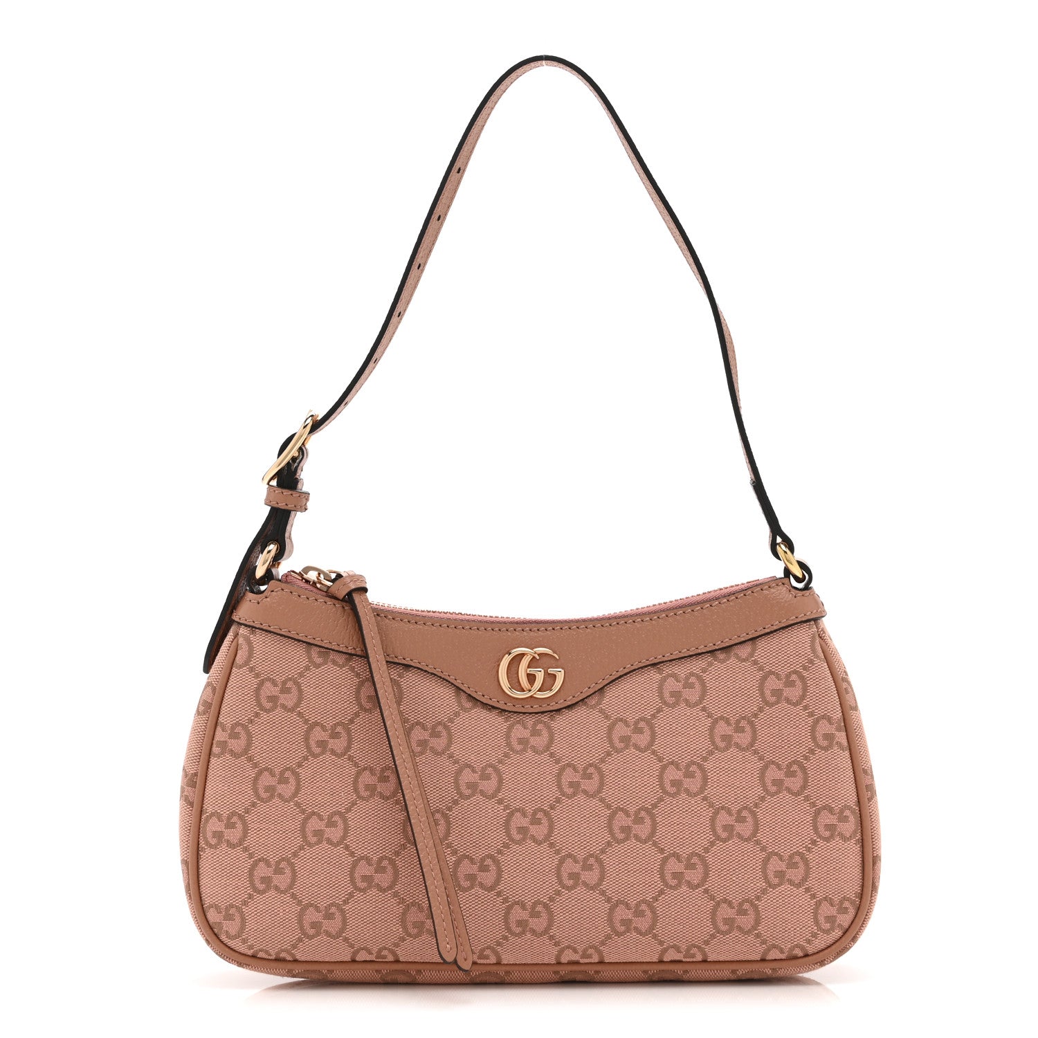 Gucci Monogram Textured Dollar Calfskin Small Ophidia Hobo Cloche Rose Pink 1 of 11
