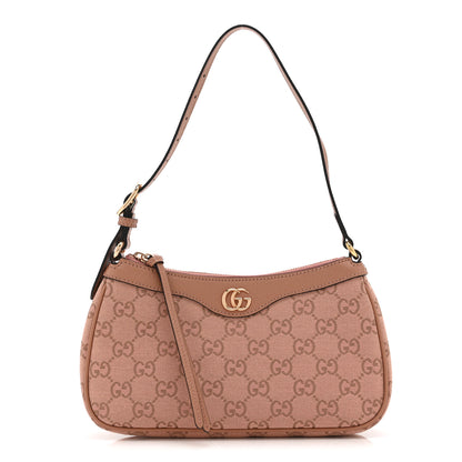 Gucci Monogram Textured Dollar Calfskin Small Ophidia Hobo Cloche Rose Pink 1 of 11