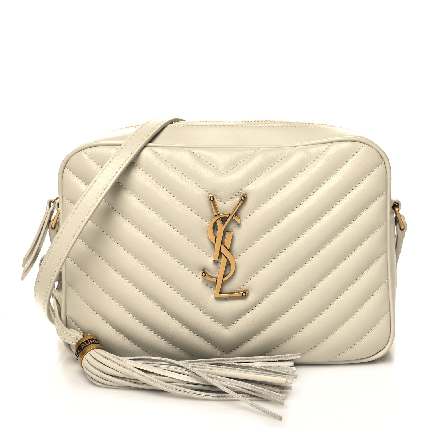 Saint Laurent Calfskin Matelasse Monogram Lou Camera Bag Crema Soft 1 of 10