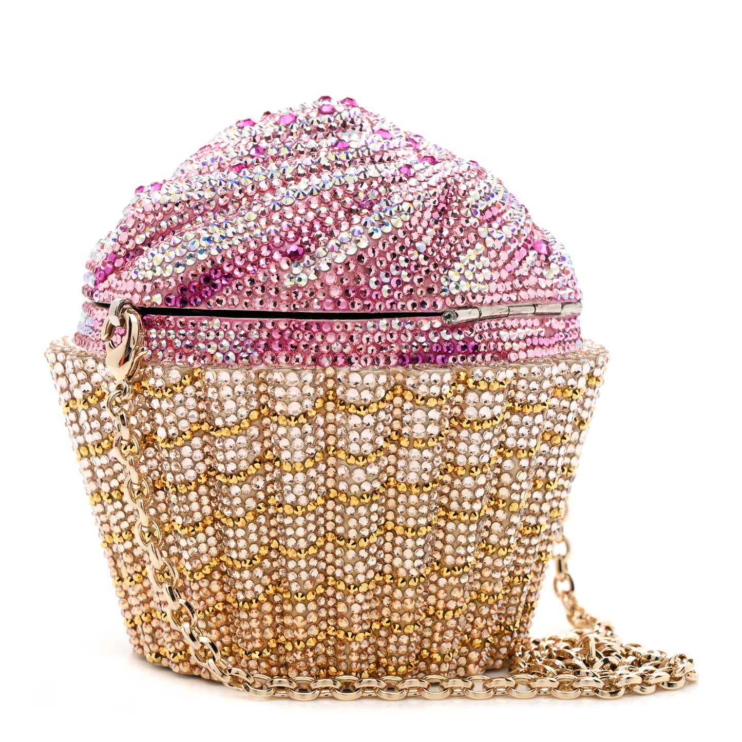 Crystal Cupcake Minaudiere Clutch Gold Multicolor