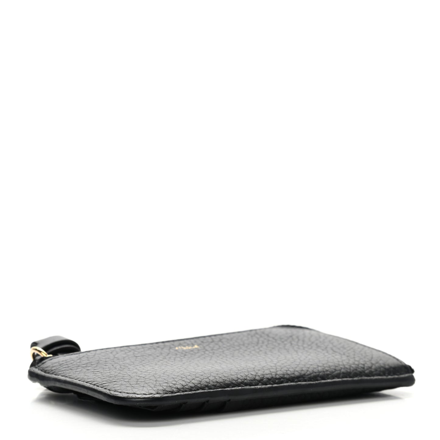 Calfskin Alphabet Purse Wallet Black