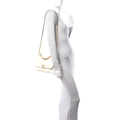 Chanel Goatskin Quilted Medium Chanel 19 Flap White 2 of 10