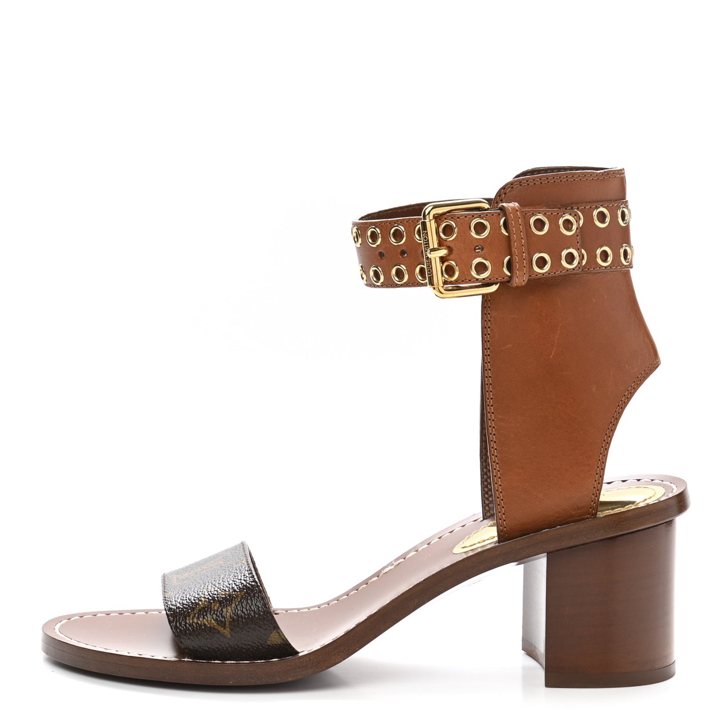 Calfskin Monogram Passenger Sandals 38.5 Cognac