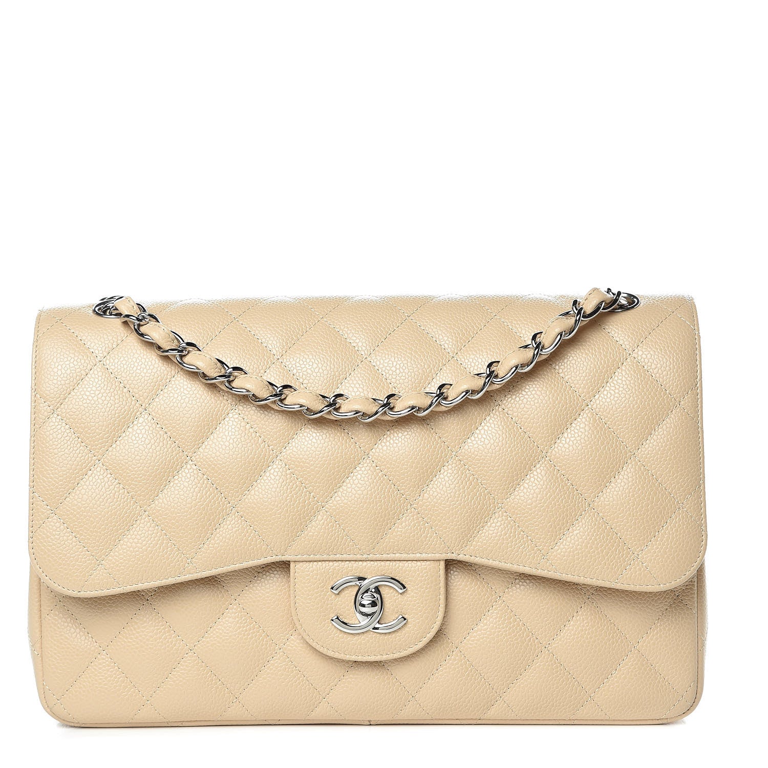 Chanel Caviar Quilted Jumbo Double Flap Beige Clair 1 of 9