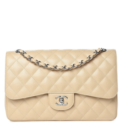 Chanel Caviar Quilted Jumbo Double Flap Beige Clair 1 of 9
