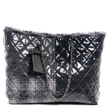 Chanel Vinyl Funny Tweed Patchwork Tote Black 1 of 7