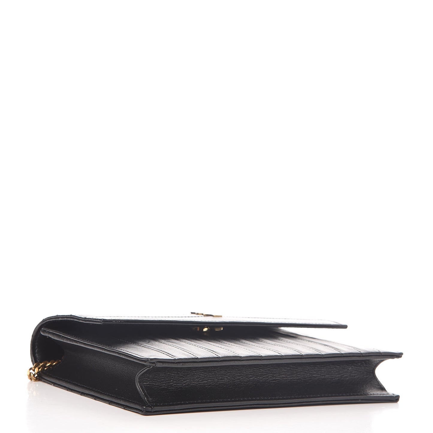 Calfskin Matelasse Victoire Chain Wallet Black