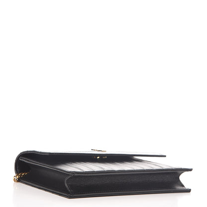 Saint Laurent Calfskin Matelasse Victoire Chain Wallet Black 4 of 10