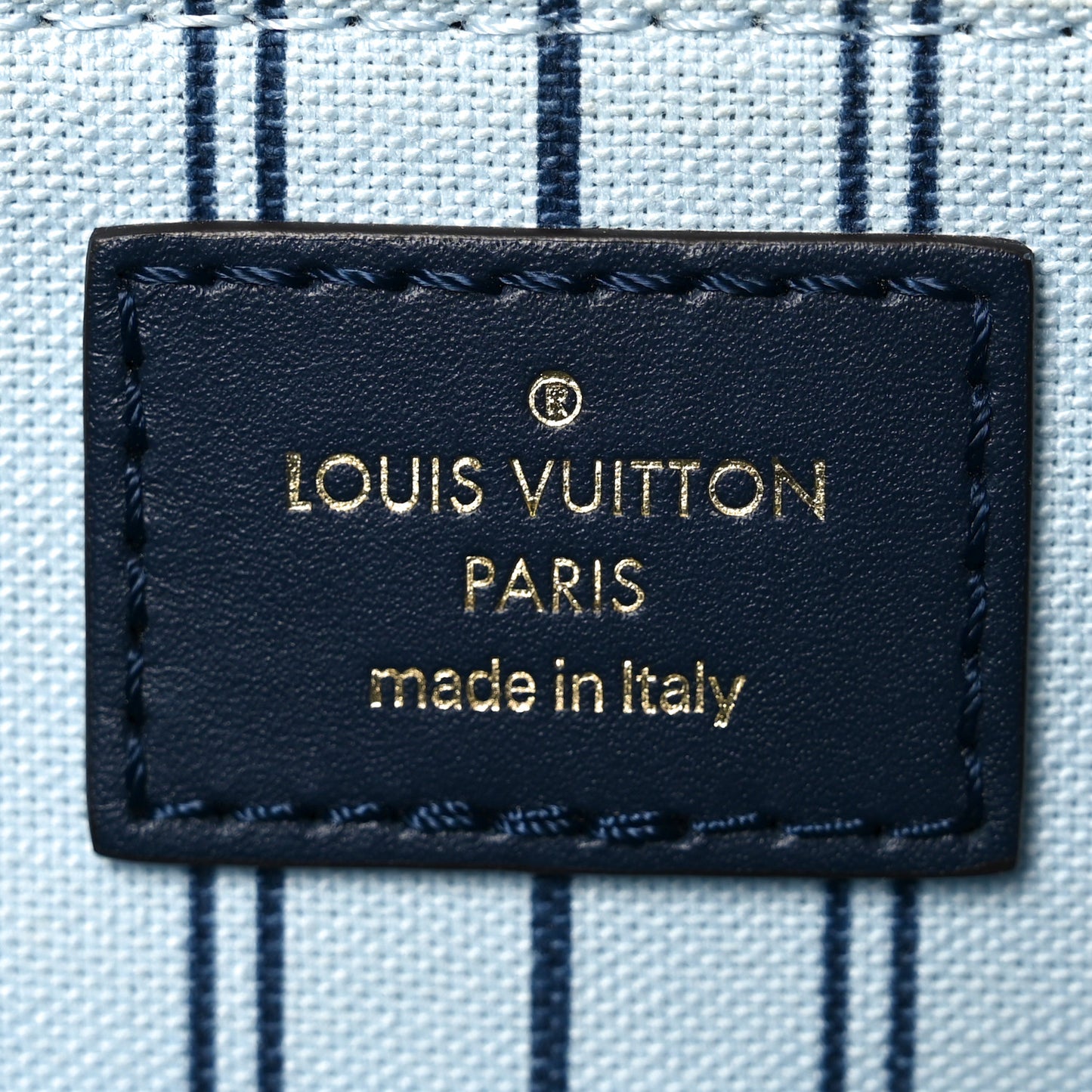 Raffia Calfskin Monogram Giant Onthego MM Blue