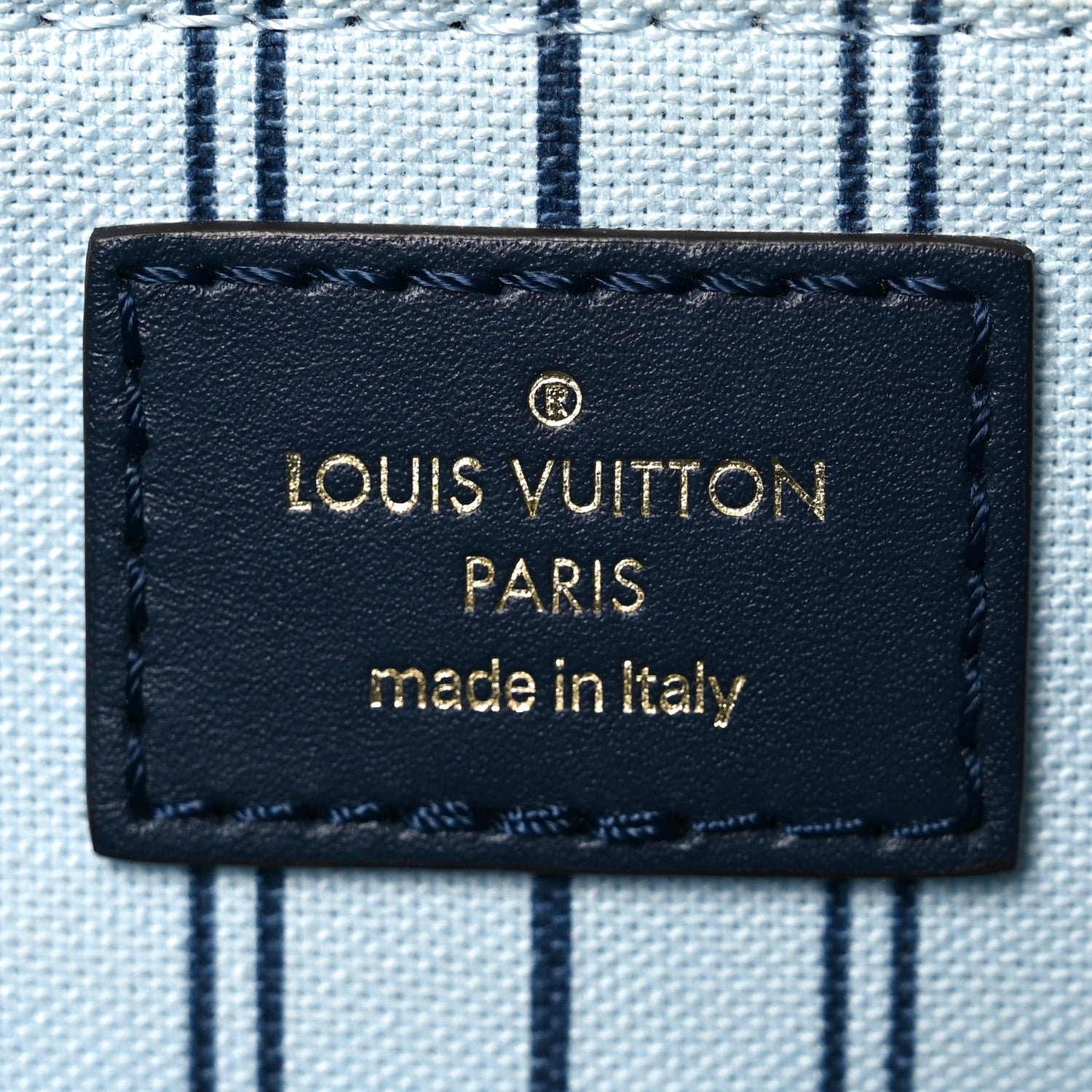 Louis Vuitton Raffia Calfskin Monogram Giant Onthego MM Blue 6 of 9