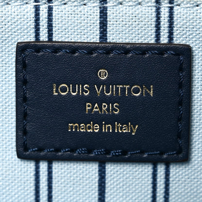 Louis Vuitton Raffia Calfskin Monogram Giant Onthego MM Blue 6 of 9