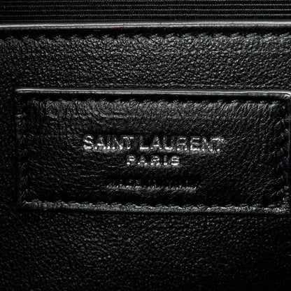 Saint Laurent SAINT LAURENT Grain De Poudre Textured Mixed Matelasse Triquilt Medium Monogram Satchel Black 7 of 13