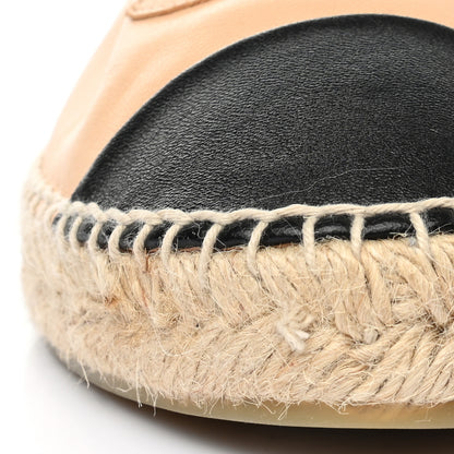 Chanel Lambskin CC Espadrilles 39 Beige Black 9 of 10