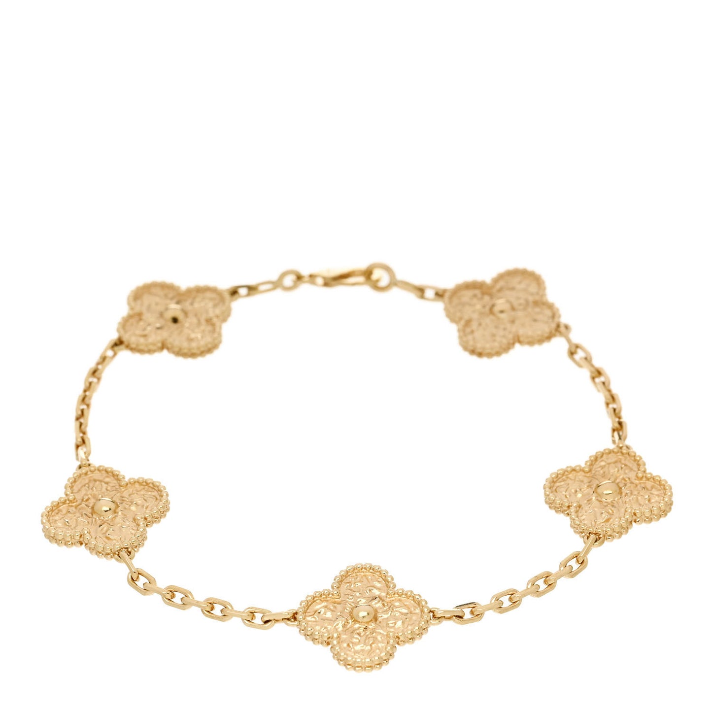 18K Yellow Gold 5 Motifs Vintage Alhambra Bracelet