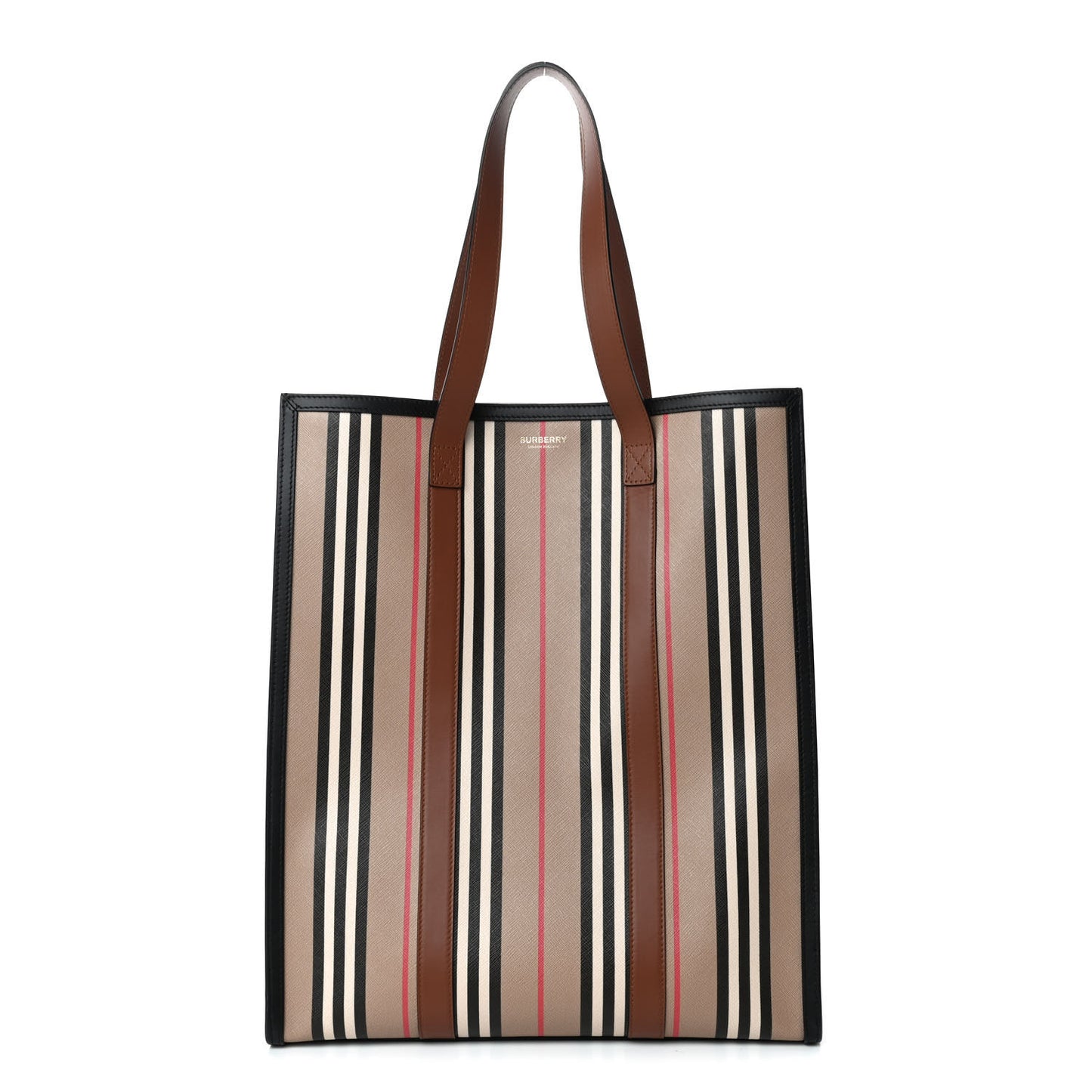 E-Canvas Stripe Book Tote Archive Beige