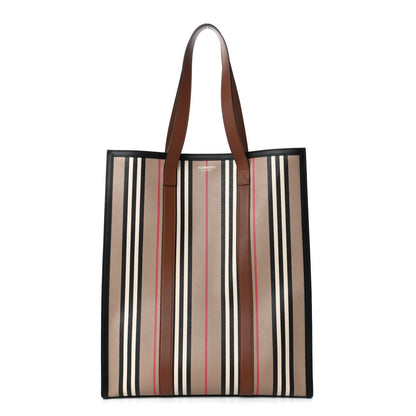Burberry E-Canvas Stripe Book Tote Archive Beige 1 of 4