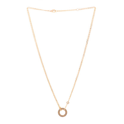 Cartier 18K Pink Gold 2 Diamond LOVE Necklace 3 of 4