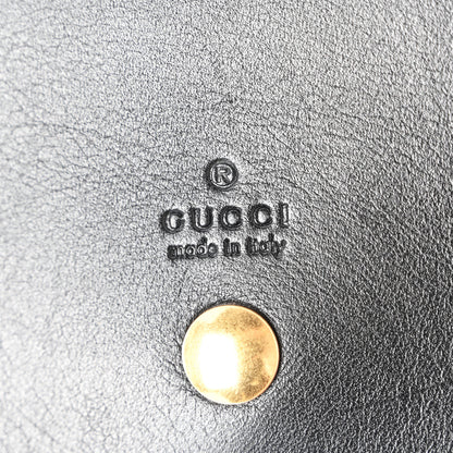 Gucci Calfskin Matelasse Animal Studs GG Marmont Chain Sunglasses Case Black 7 of 7