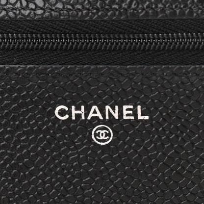 Chanel Caviar Quilted Wallet On Chain WOC Black 6 of 12