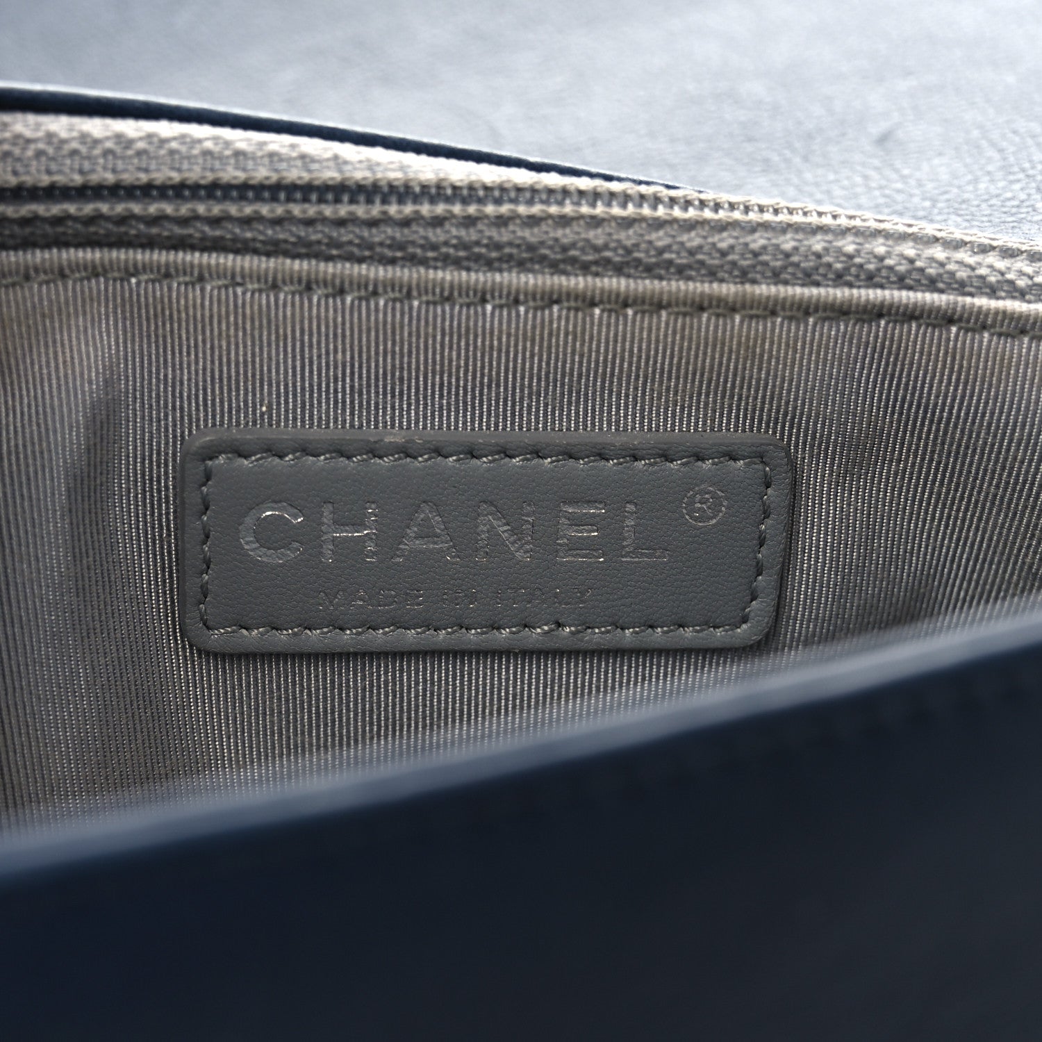 Chanel Calfskin Double Stitch New Medium Boy Flap Navy Blue 6 of 10