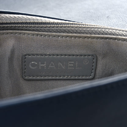 Chanel Calfskin Double Stitch New Medium Boy Flap Navy Blue 6 of 10
