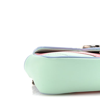 Gucci Calfskin Matelasse Diagonal Super Mini GG Marmont Shoulder Bag Multicolor Pastel 9 of 10
