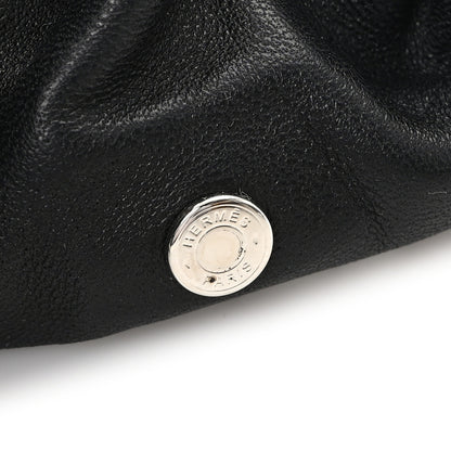 Hermes Nappa Silk Twill Sangles en Zigzag Bandana Claudia Scrunchie Black 3 of 3