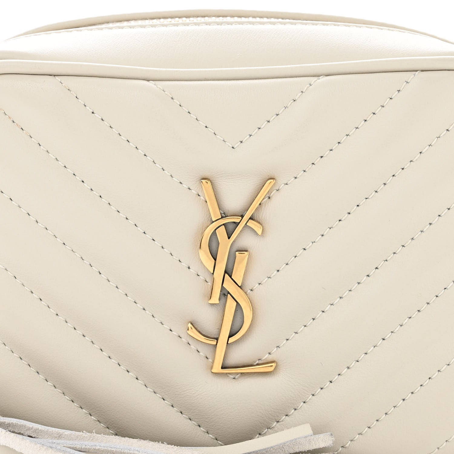 Saint Laurent Calfskin Matelasse Monogram Lou Belt Bag Ivory 8 of 14