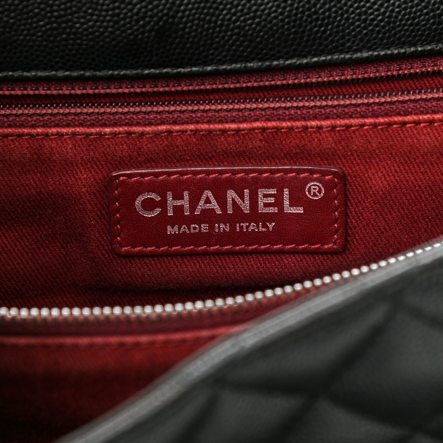 Caviar Quilted Medium Coco Handle Flap Black