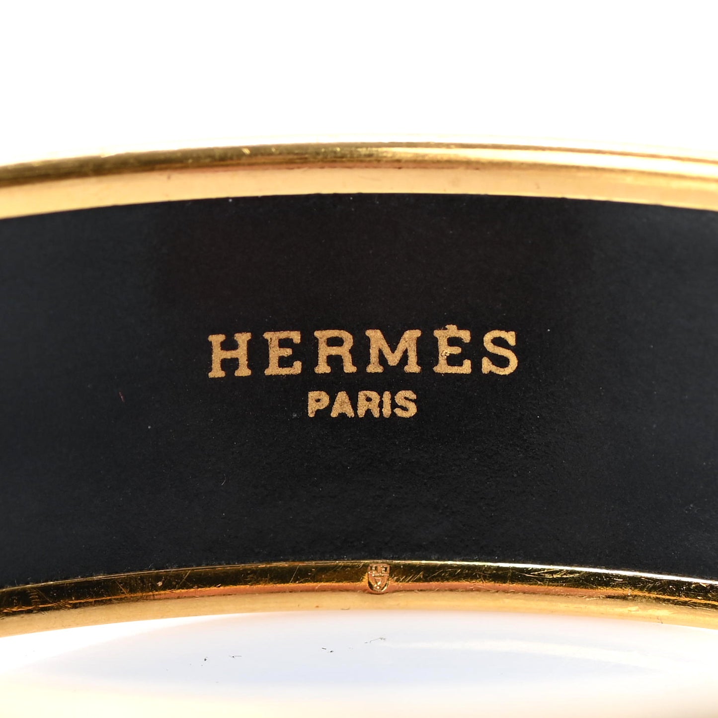 Enamel Printed Alphabet Russe Wide Bracelet 70 Potiron