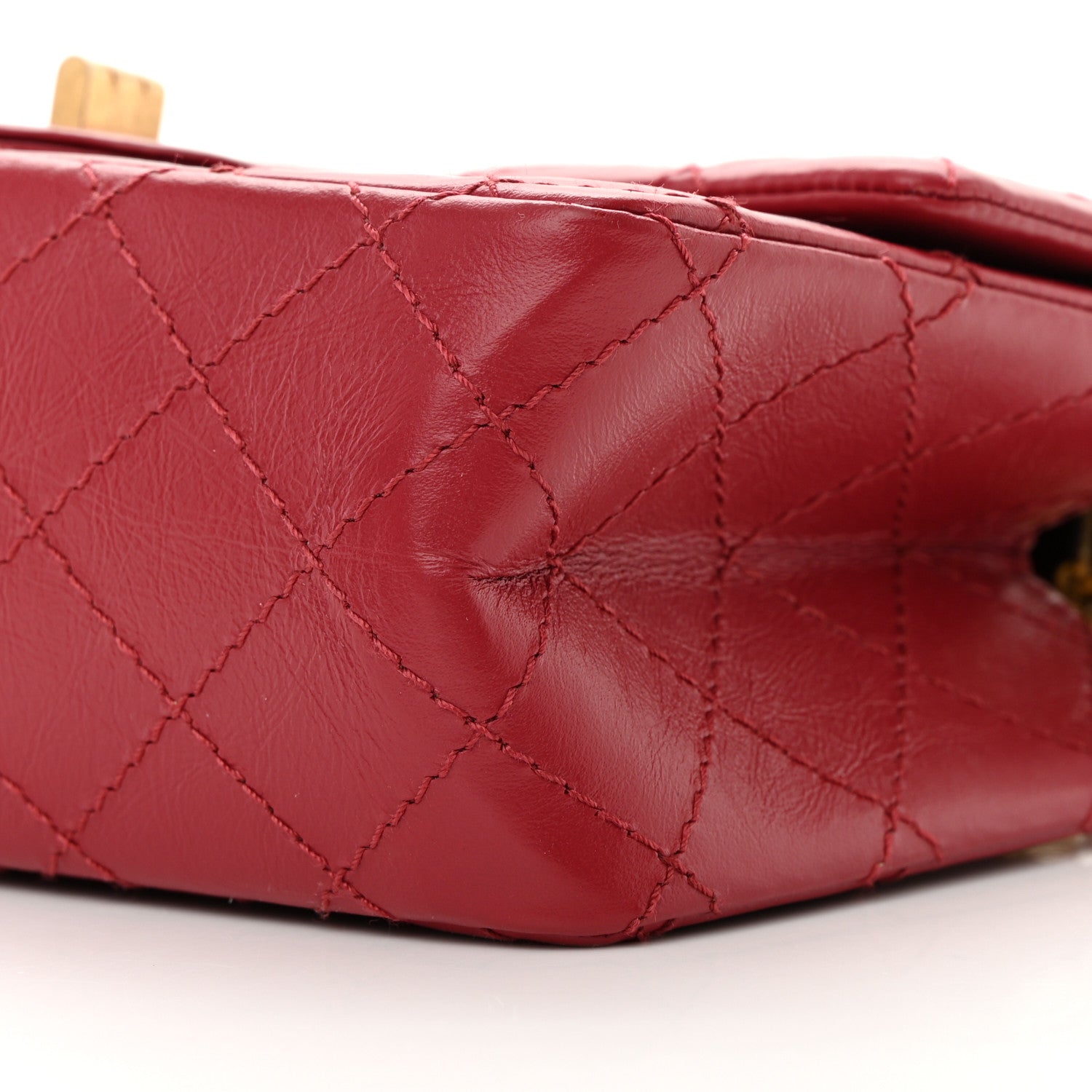 Chanel Aged Calfskin Quilted 2.55 Reissue Mini Flap Red 10 of 17