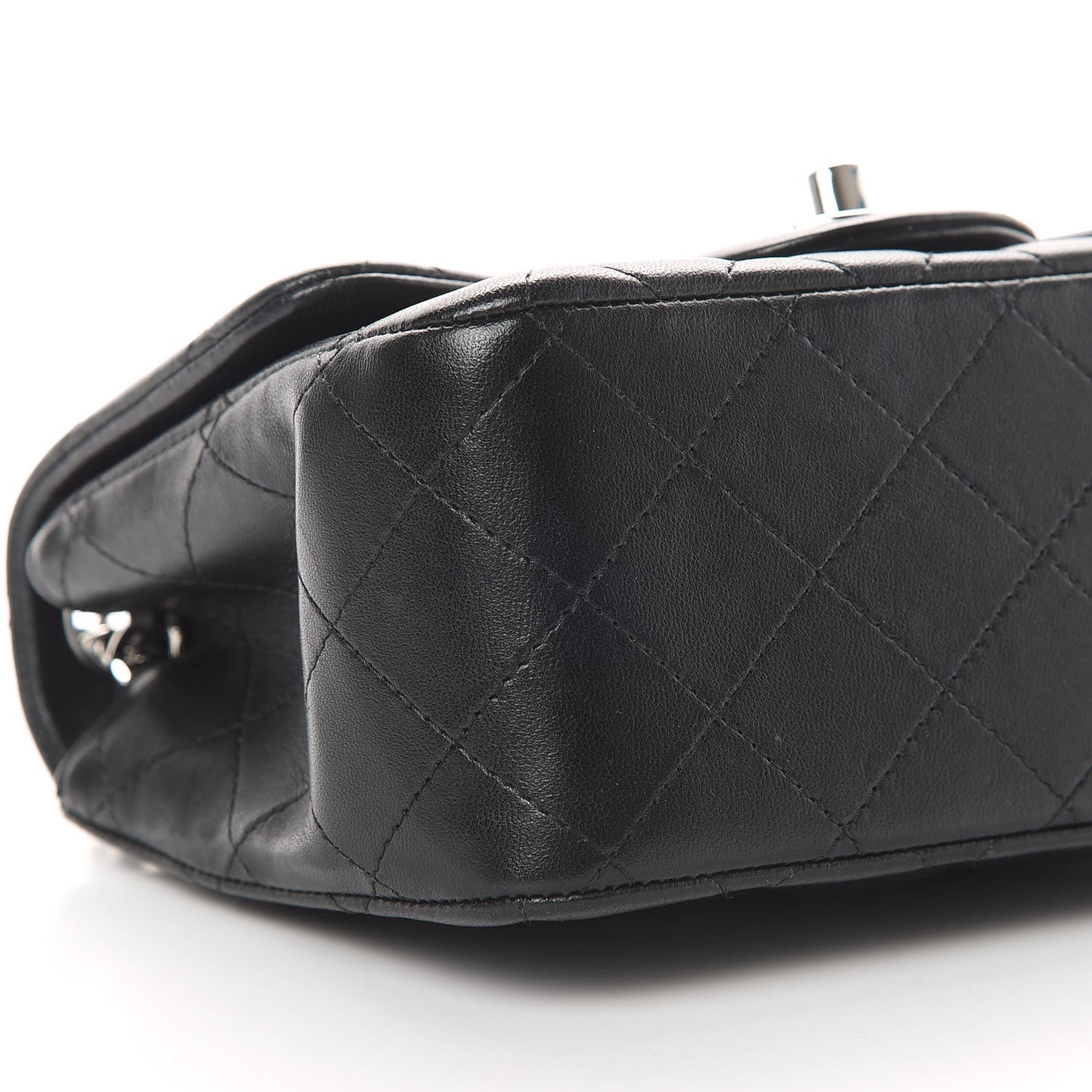 Lambskin Quilted Mini Square Flap Black