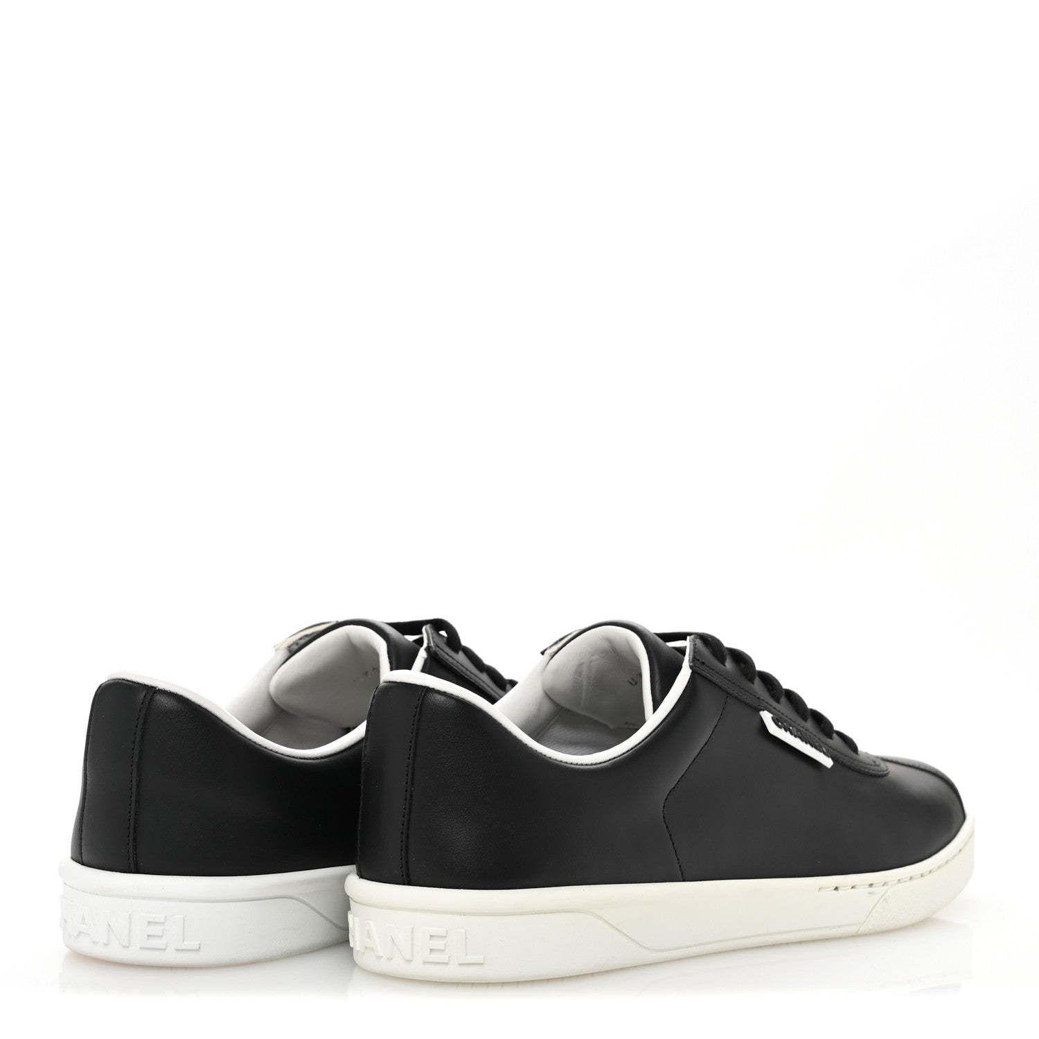 Chanel Calfskin CC Womens Sneakers 40 Black 5 of 10