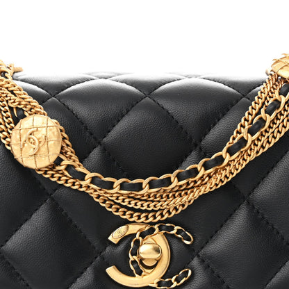 Chanel Lambskin Quilted Mini Medallion Multi Chain Flap Black 8 of 10