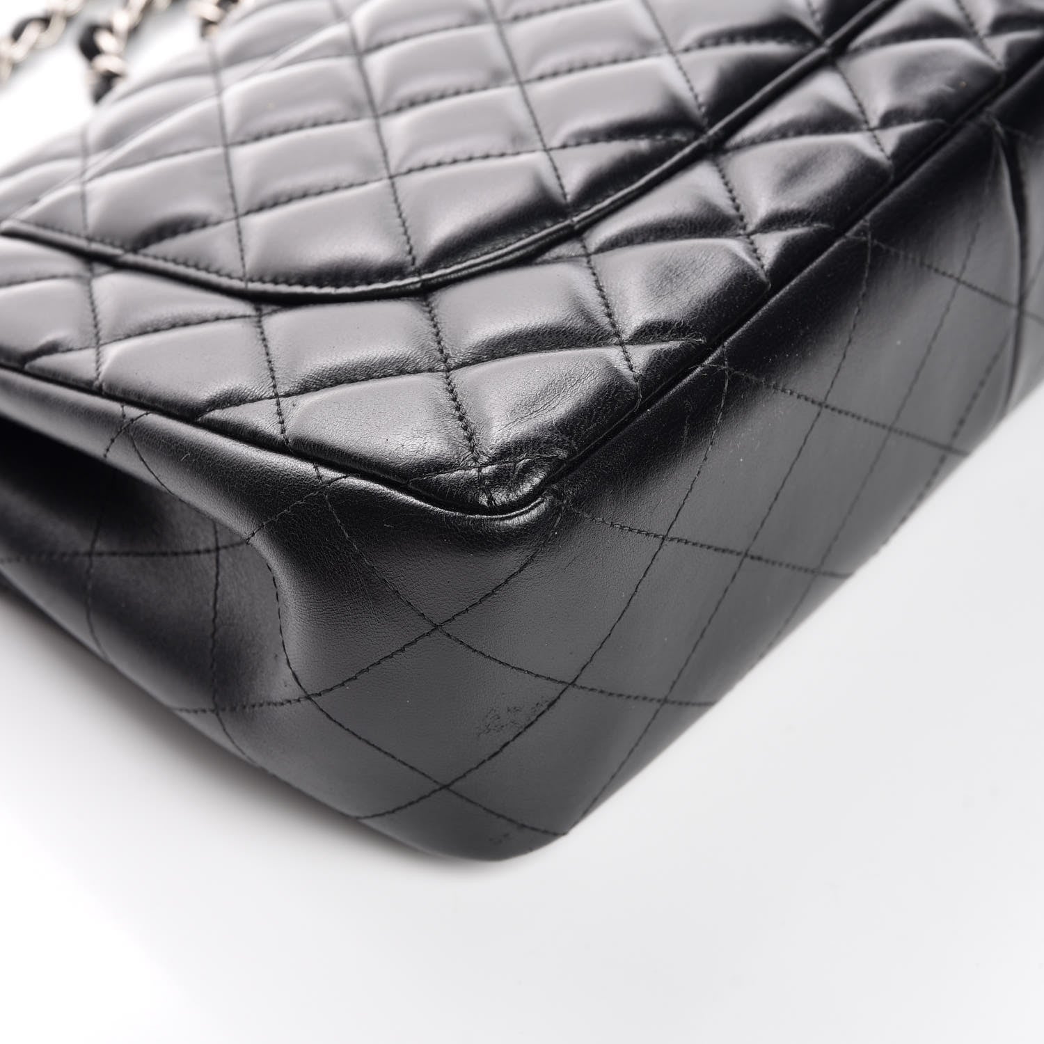 Chanel Lambskin Quilted Jumbo Double Flap Black 11 of 12