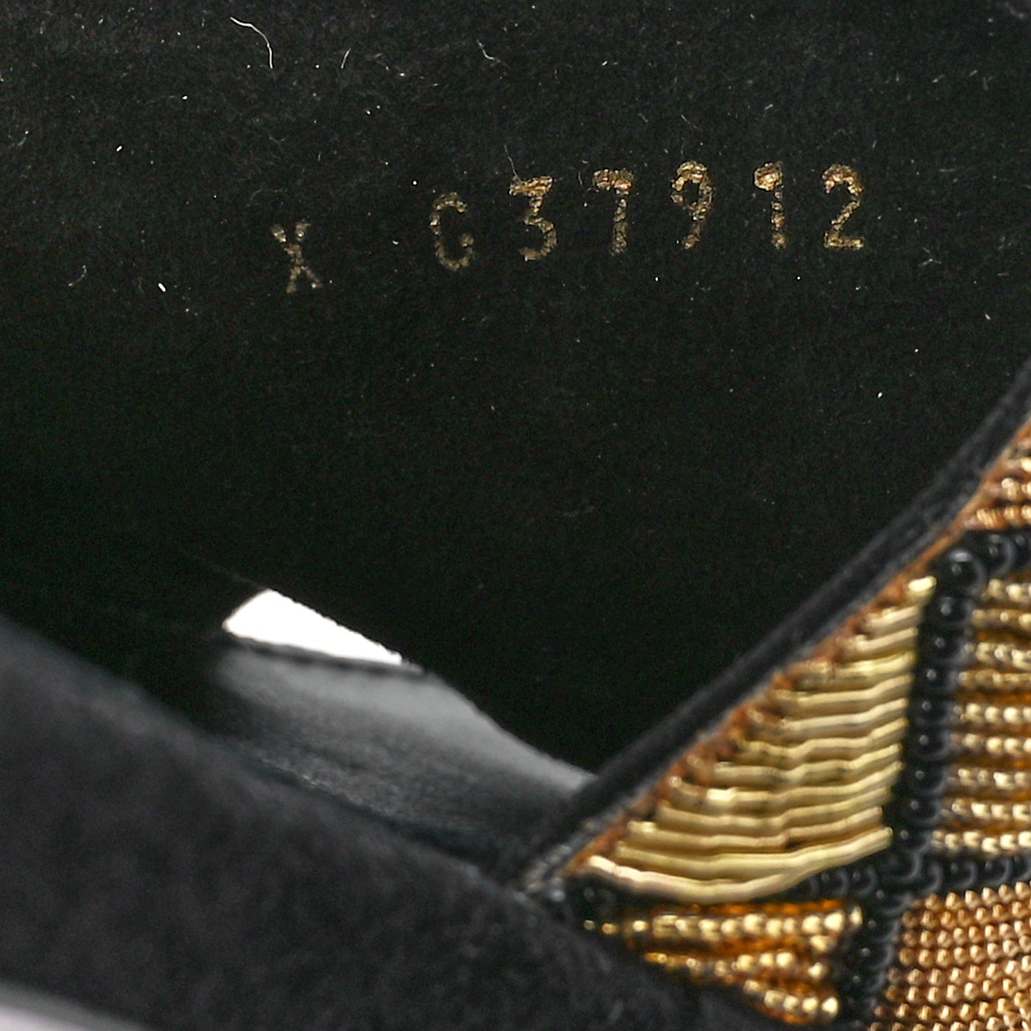 Pearl Embroidery CC Mules 37 Gold Black